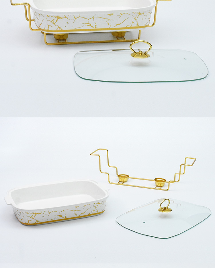 Cross-border supply ceramic alcohol stove, restaurant food heating container, square alcohol hot pot ceramic buffet stove, self-service fast food stove, alcohol hot pot, alcohol stove, restaurant buffet store portable alcohol hot pot stove pic 3