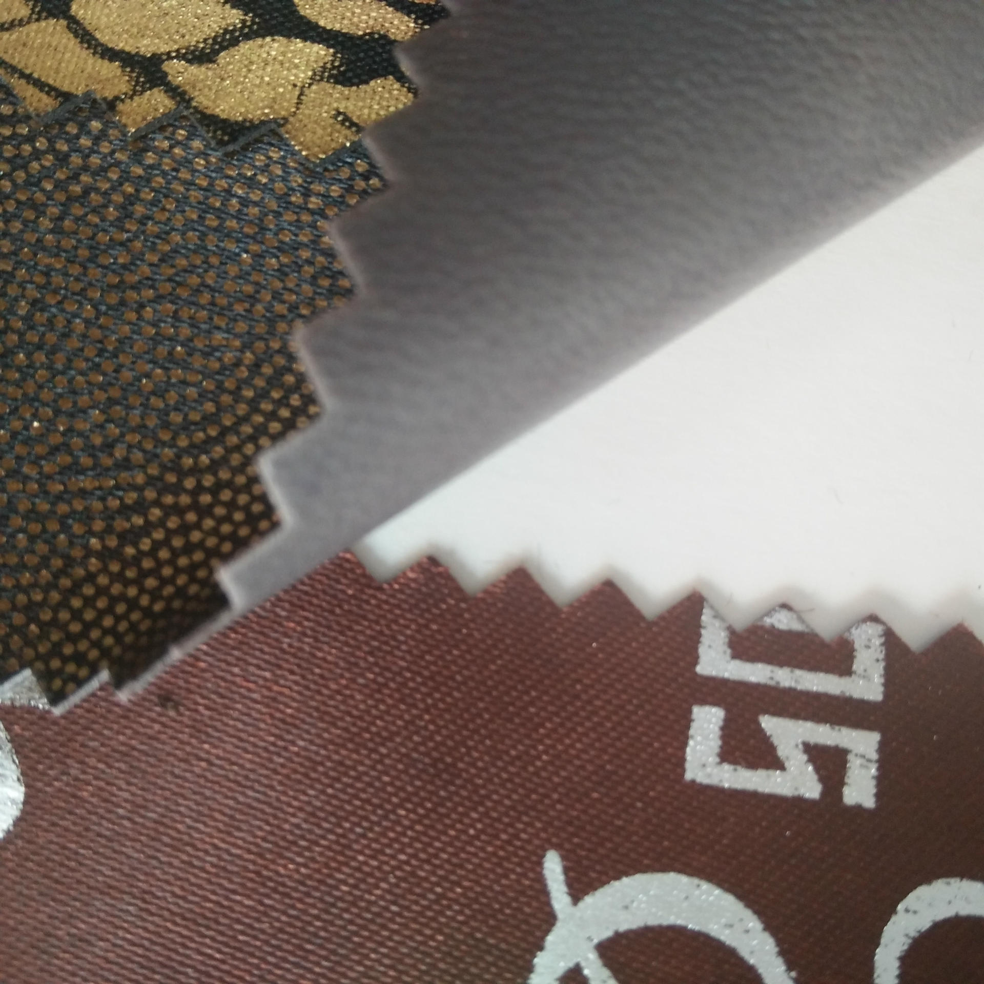 Gold-embossed mercerized leather, foamed foam printed foam printed fabric, foamed coated pvc pic 10