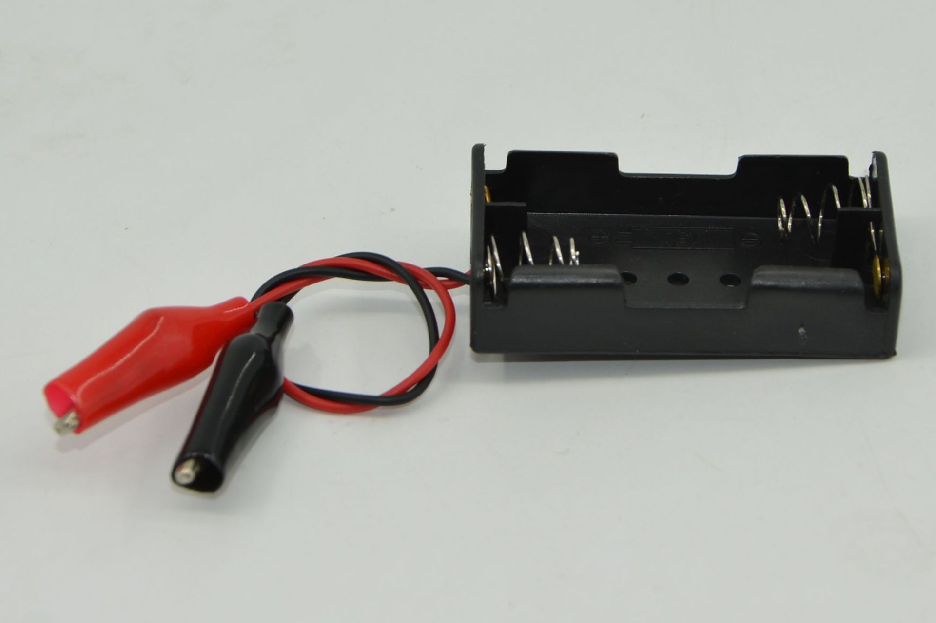 Battery box No. 5 AA black double-cell battery box with alligator clip wire half-peeled 3V battery box sent by the manufacturer pic 5