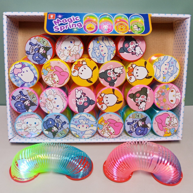 外贸迷你三丽鸥多彩弹簧圈带灯七彩圈库洛米美乐蒂呼啦圈益智玩具详情4