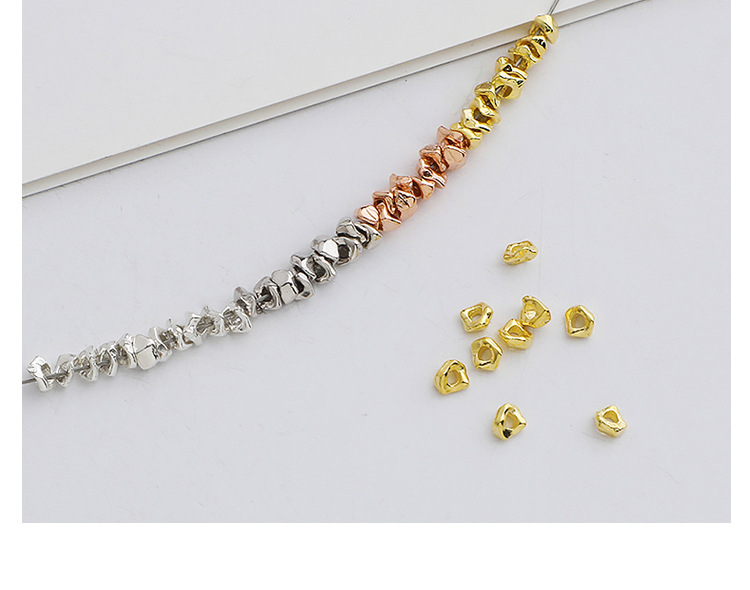 S925 sterling silver broken silver irregular bead accessories DIY handcrafted beaded bracelet necklace material loose bead gasket pic 5