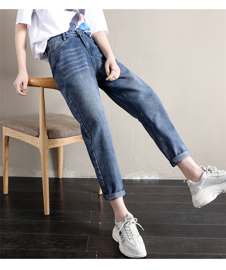 2020 Spring Collection S87# Real photos of the new straight-leg jeans, trendy Korean student high-waisted loose dad pants for women pic 27