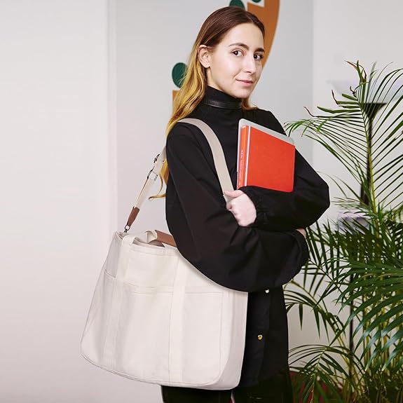 跨境多分格母婴帆布妈咪包外出帆布包手提斜款包简约托特包详情4