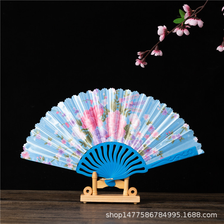 中国风龙骨扇舞蹈扇婚礼扇西班牙扇子女士扇 折扇广告扇子绸布扇详情4