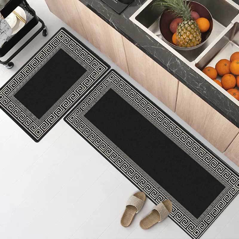 French light luxury leather washable carpet, cut-out for home use, kitchen dirt-resistant floor mat, sketch printed pvc floor mat pic 18