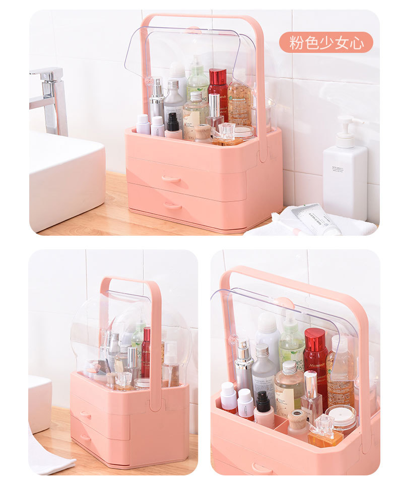Cosmetic storage box, drawer-type portable transparent desktop organization and storage rack, storage box pic 12
