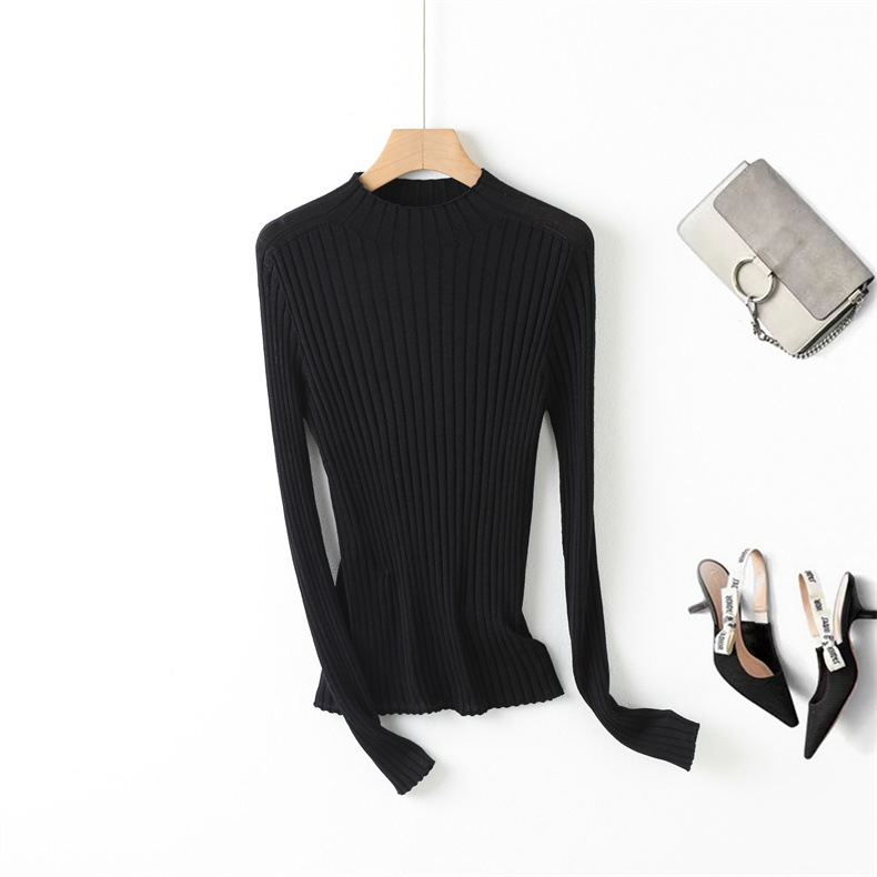 扬子纱精纺48支半高领羊毛打底衫显瘦修身百搭通勤长袖毛衣羊毛衫详情11