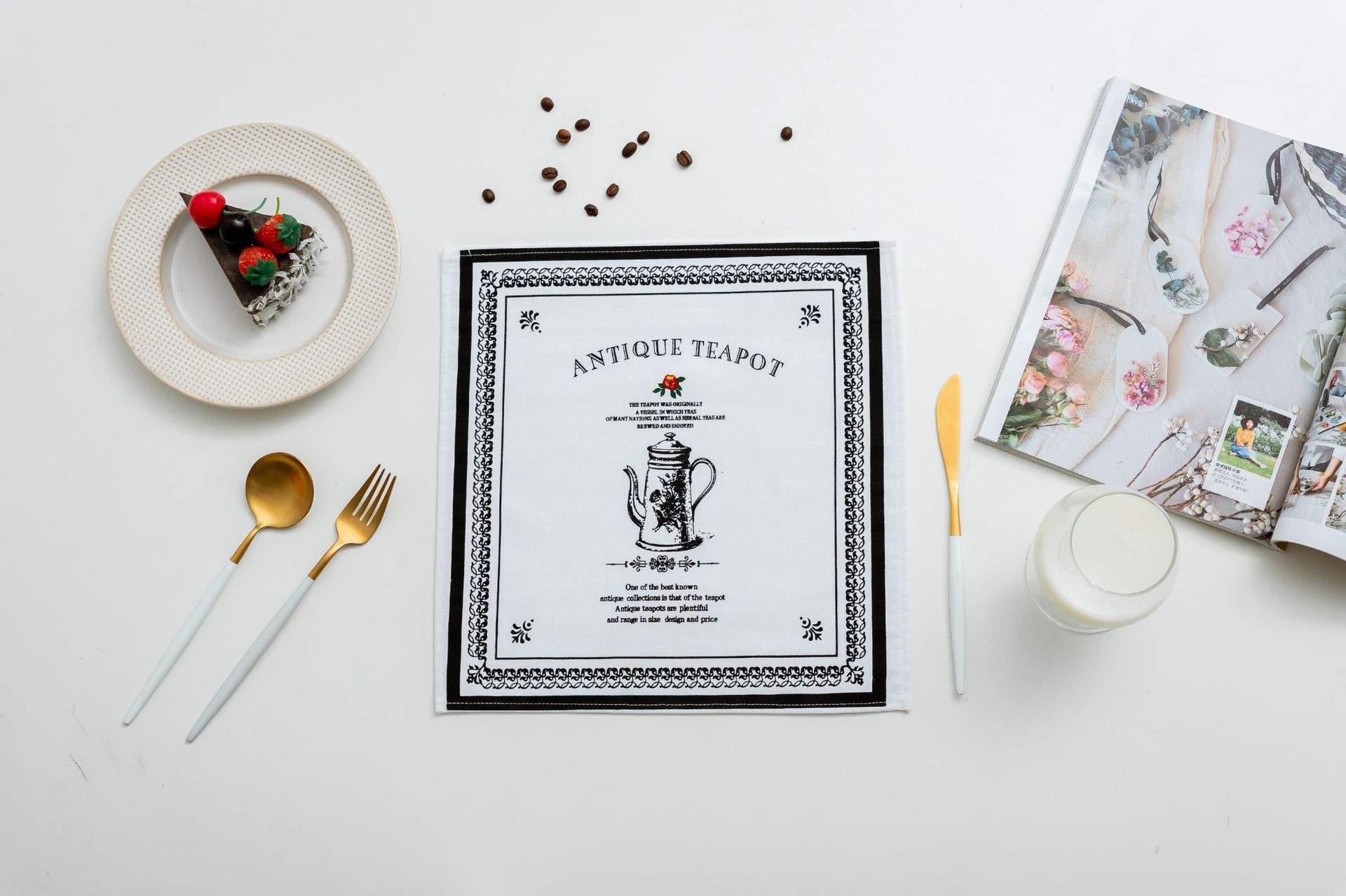 Nordic-style tea towels, placemats, cotton and linen fabric napkins, square home anti-slip napkins, cross-border food background cloth pic 12
