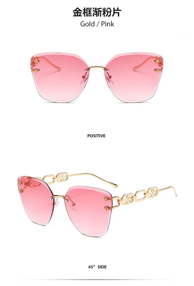 New square frameless sunglasses sold directly by the manufacturer in 2023: Fashionable sunshade for women and sun protection for men, retro and personalized sunglasses pic 11