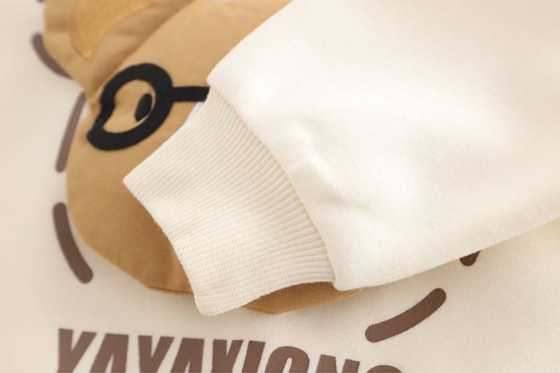 2025年童装春秋款儿童套装韩版休闲眼镜熊动物卫衣长袖两件套洋气详情8