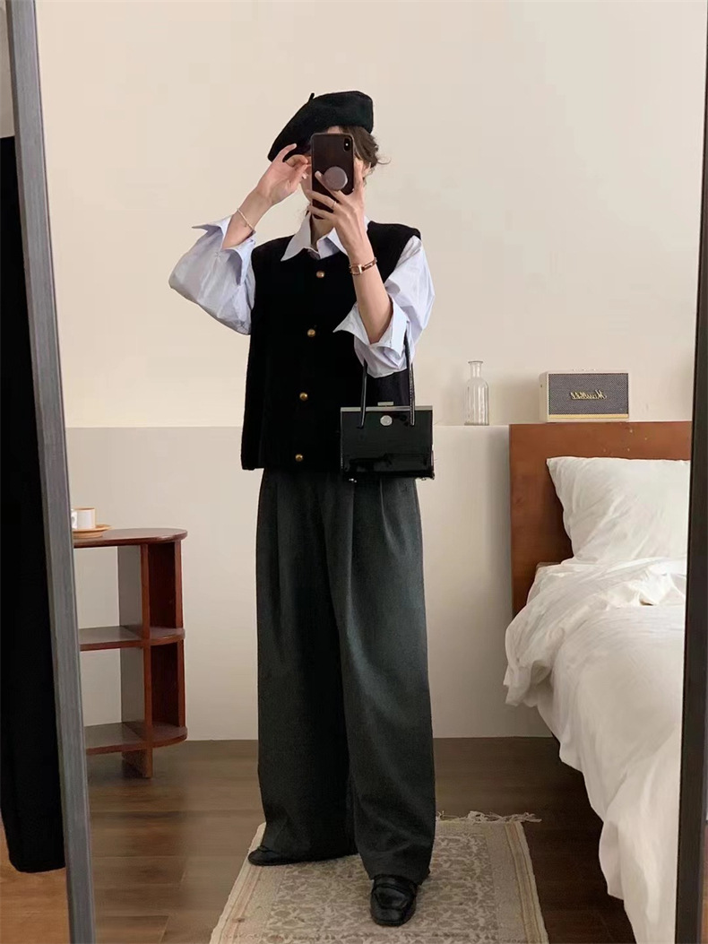 时尚针织马甲2022春秋洋气网红气质显瘦减龄针织马甲纯色上衣女装详情5