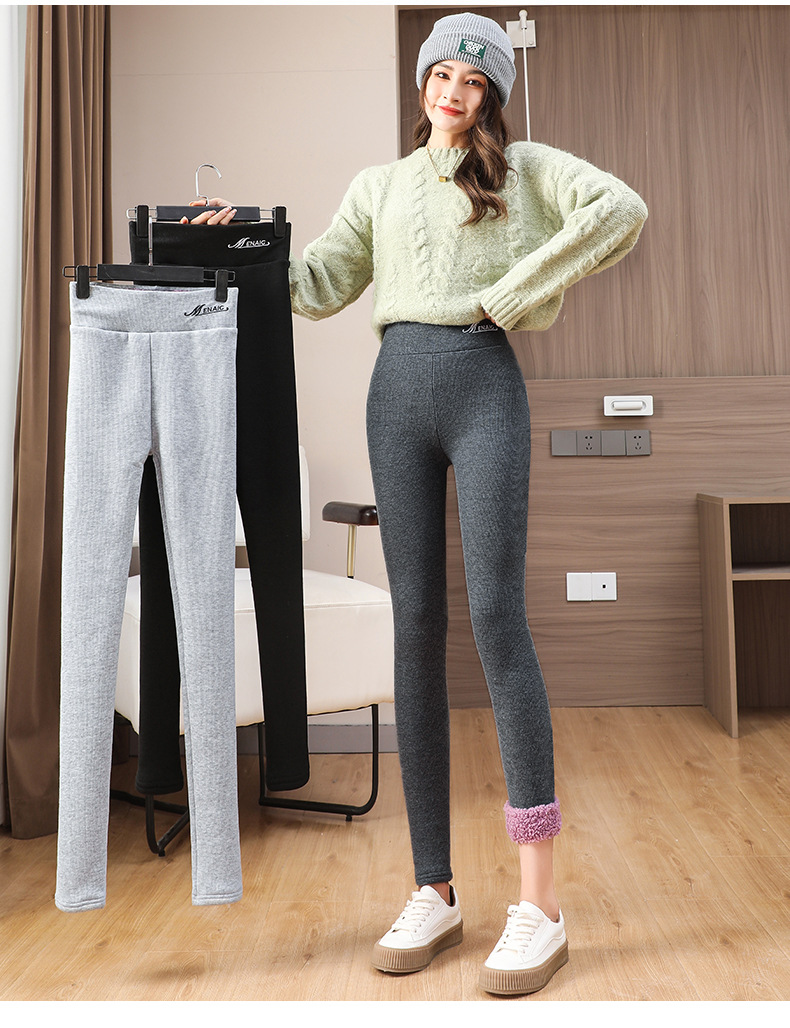 羊羔绒打底裤女秋冬季新款外穿高腰紧身显瘦加绒东北特厚保暖棉裤详情12