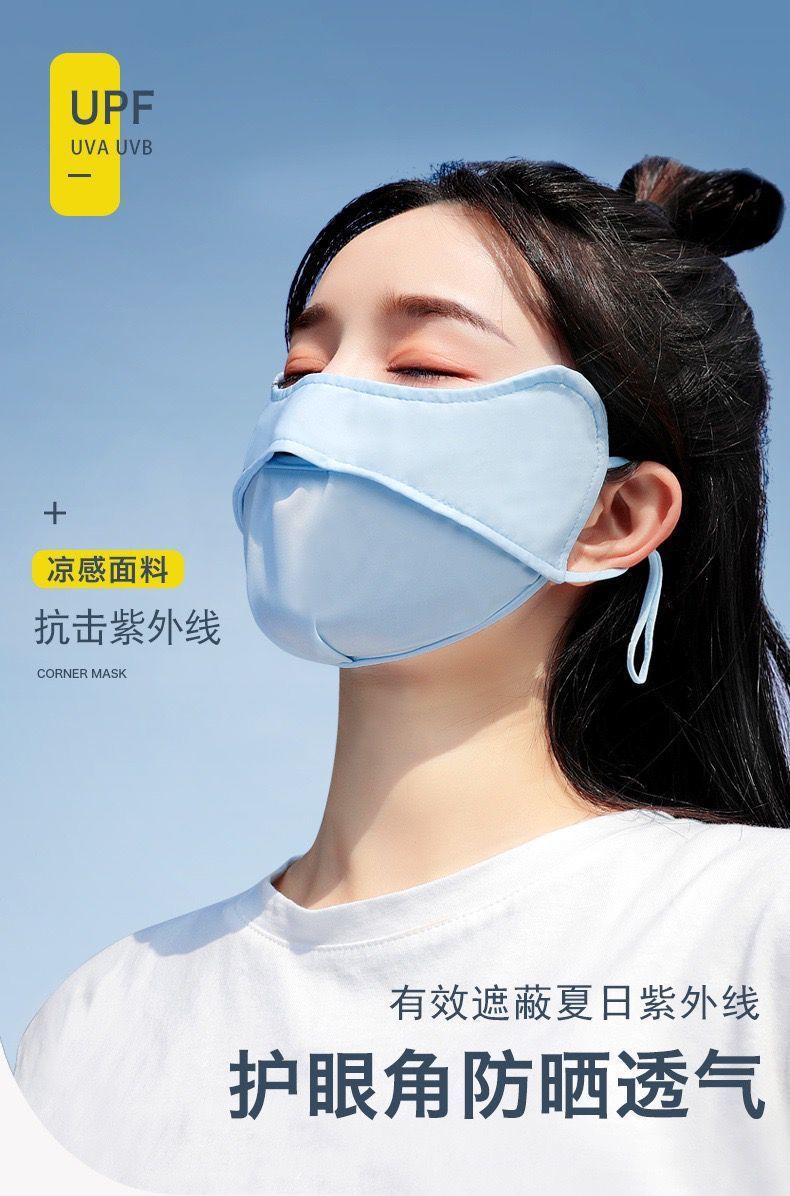 防晒口罩女高颜值护眼角防紫外线遮阳半脸面罩冰丝夏季薄款透气详情2