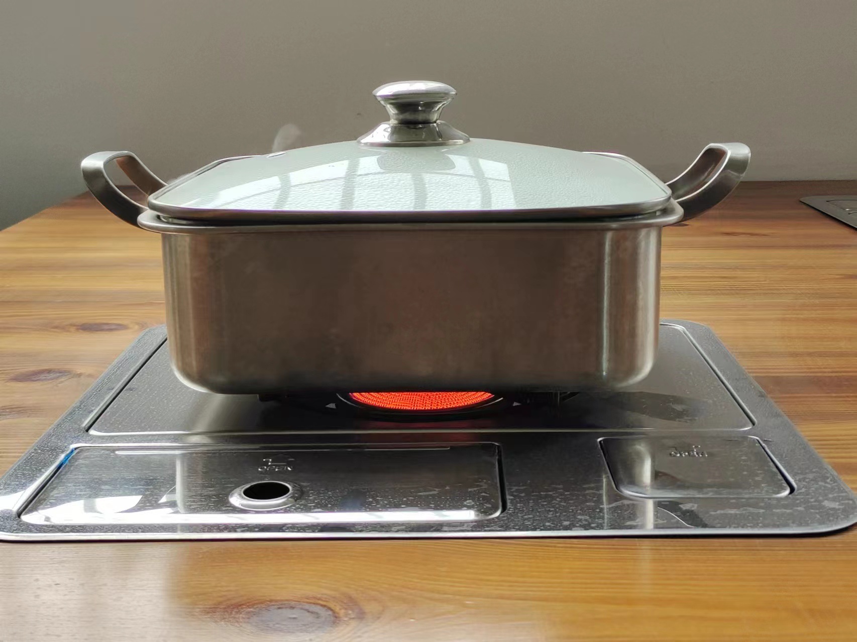 The new Yanhui dual-purpose cassette stove, single-bottle portable fire boiler, barbecue grill and infrared energy-concentrating cassette stove pic 21