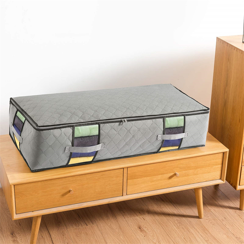 Wholesale of PVC transparent viewing window storage bags and foldable non-woven fabric storage and organization bags for bedding under the bed pic 8