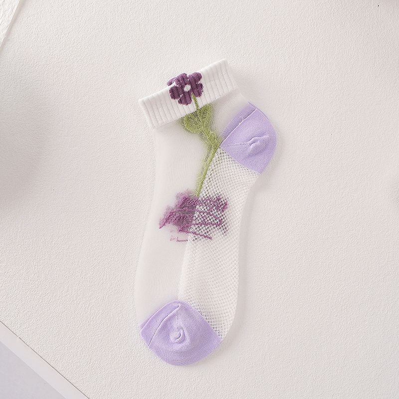 袜子女夏季薄款棉底水晶丝袜可爱日系jk船袜学生韩版玻璃丝短袜详情9