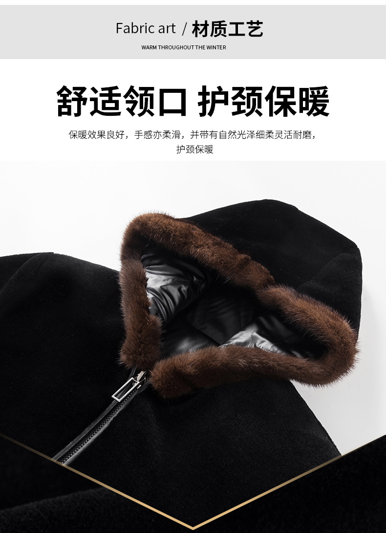 2023冬新款男士羊剪绒外套 双面羽绒内胆连帽夹克 一件代发AM8932详情2