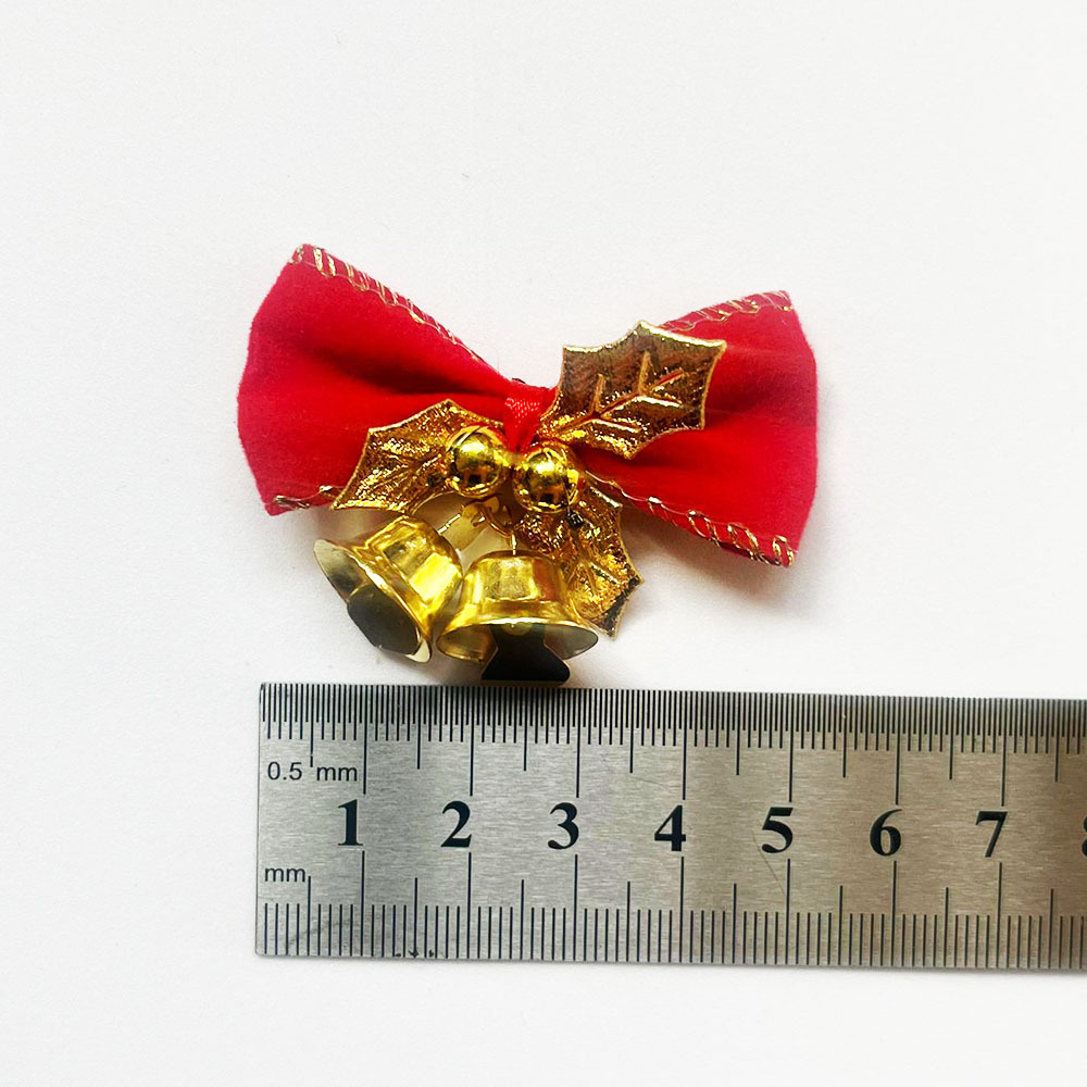 铃铛蝴蝶结圣诞装饰品圣诞树节日装扮圣诞节服装配饰花环diy挂件详情5