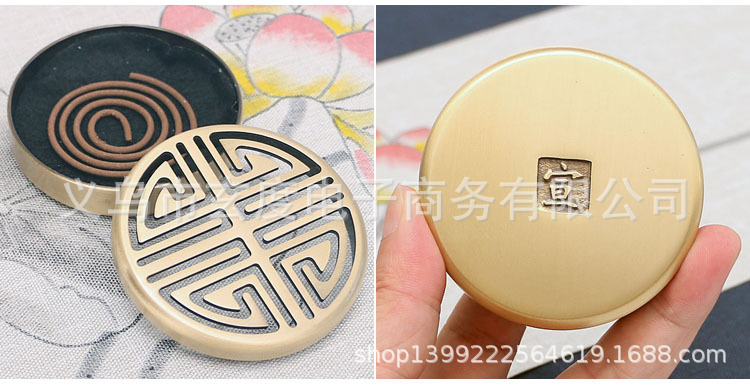 三足铜香炉纯铜沉檀香炉家用茶道香薰炉仿古盘香炉禅意熏香炉详情26