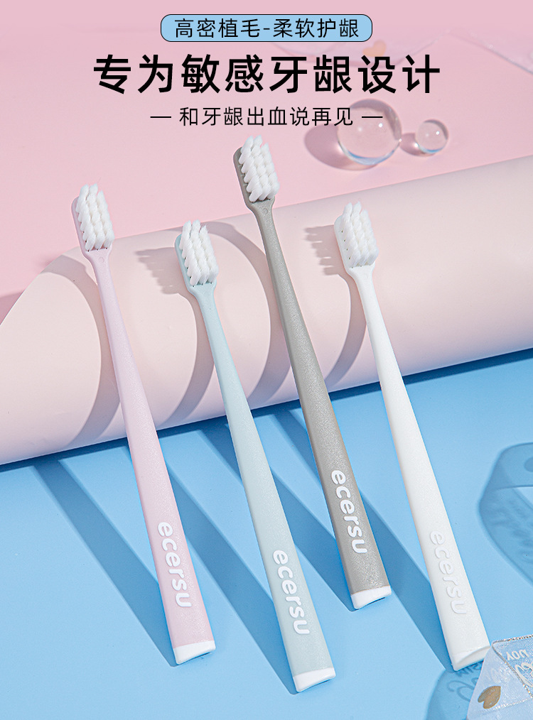 Soft-bristled toothbrushes with ultra-fine and soft small heads, suitable for adults, couples, families, daily use, students, and gum massage. Wholesale of soft bristles pic 1