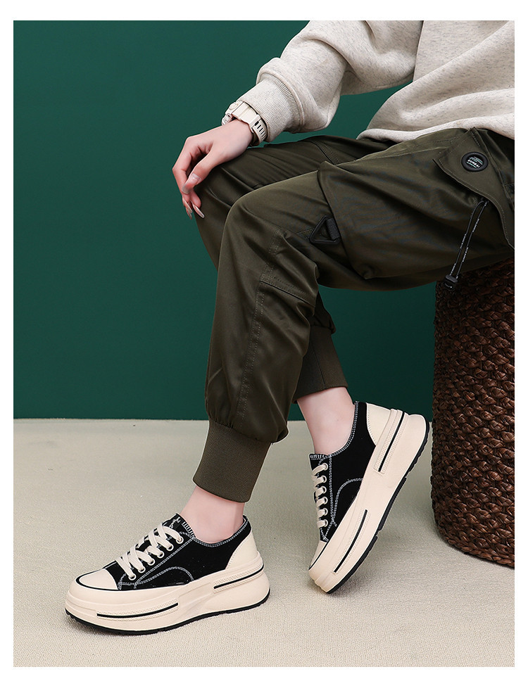 内里头层羊皮帆布鞋2024秋冬新款女士增高厚底鞋女休闲百搭鞋子女详情33