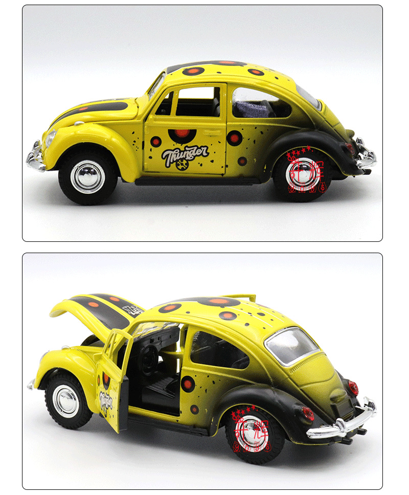 Crossover 1:32 puerta triple graffiti escarabajo modelos de coches antiguos juguetes para niños coches de balón juguetes para niños pic 8