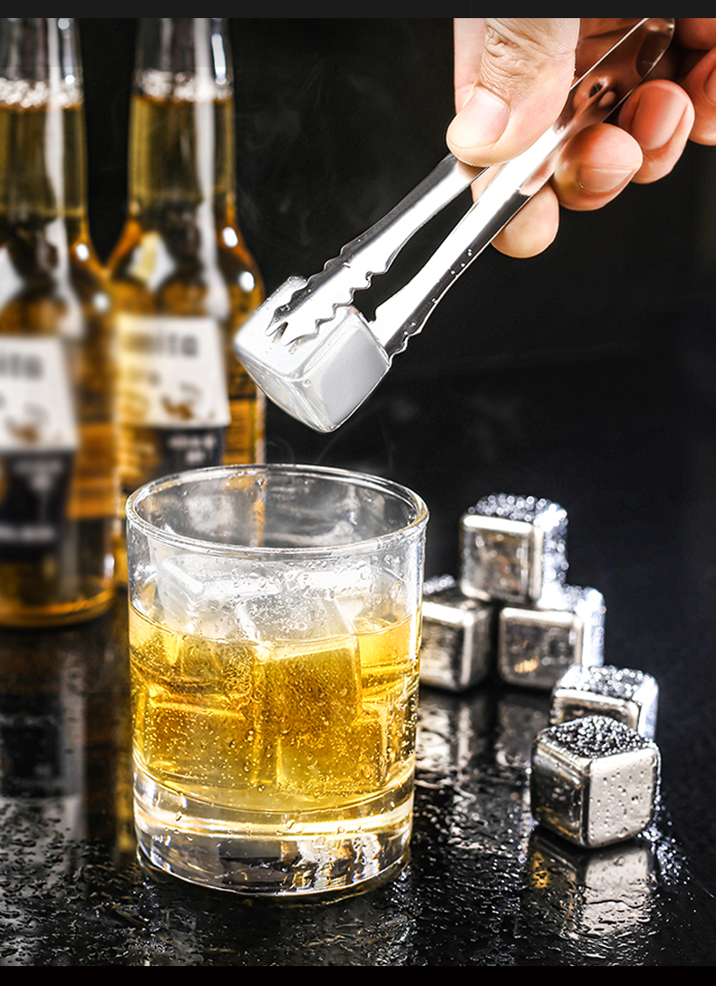 威士忌冰酒石啤酒循环冰镇 304速冻不锈钢冰块铁金属冰粒家用详情12
