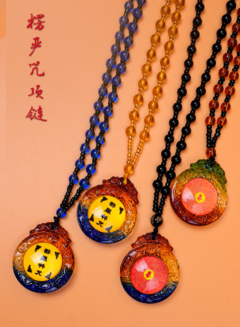 The Shurangama Mantra necklace, the best-selling item in the temple of the Peace Mantra Scenic area, the same style necklace for night market stalls, original factory wholesale of cultural and artistic prayer beads pic 4
