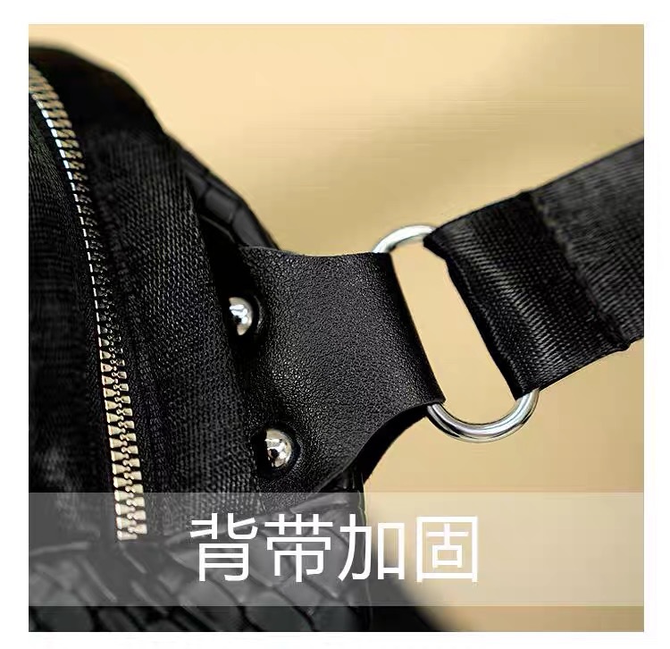 2023爆款时尚百搭轻奢女士单肩斜跨休闲简约黑色小包包贝壳包详情6