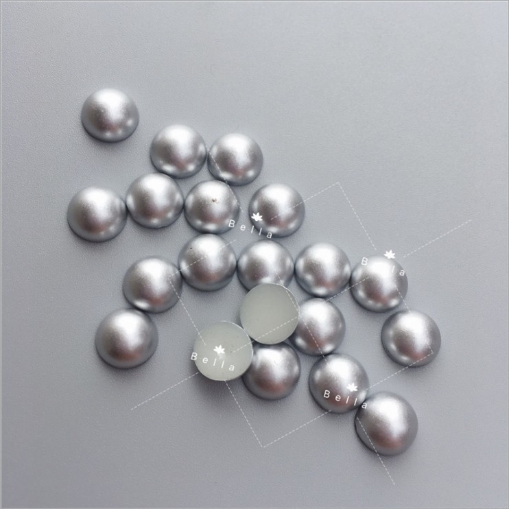 ABS imitation pearl semi-circle, gold and silver diy jewelry accessories, semi-circle resin accessories, semi-circle flat-bottomed pearls pic 2
