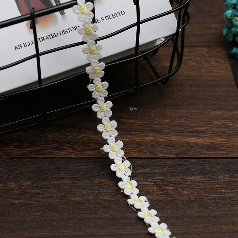 1.5CM water-soluble embroidered little bee lace, Daisy sunflower, DIY handmade accessories, clothing, hair accessories, fabric, tiled pic 21