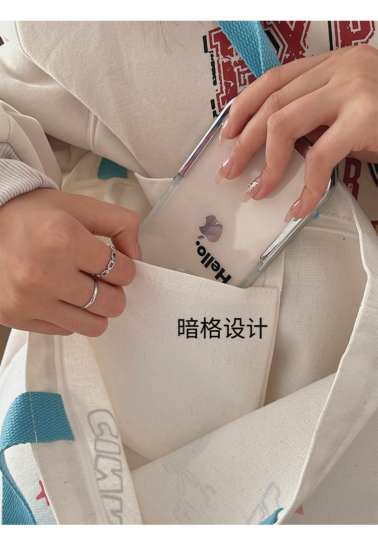 三丽鸥购物袋帆布可爱库洛米玉桂狗美乐蒂可爱萌大容量单肩大包包详情7