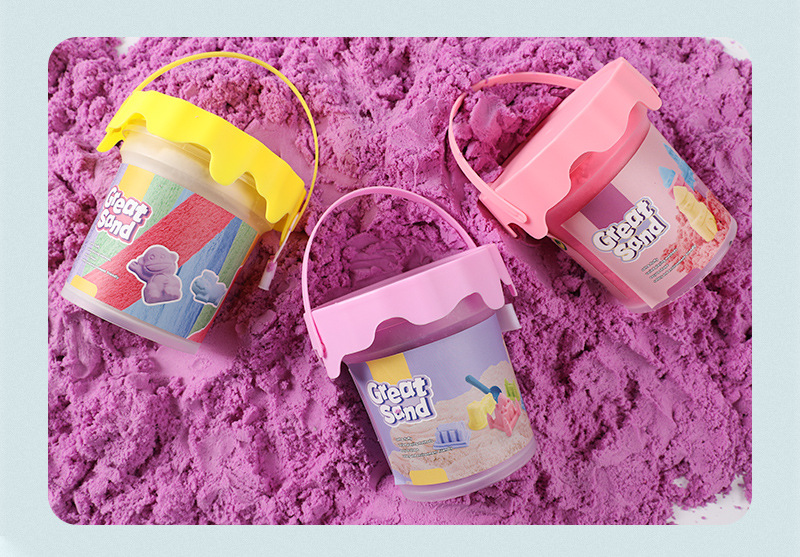 一斤装太空彩沙桶装解压棉花沙 儿童玩具绵柔造型沙太空玩具沙详情10