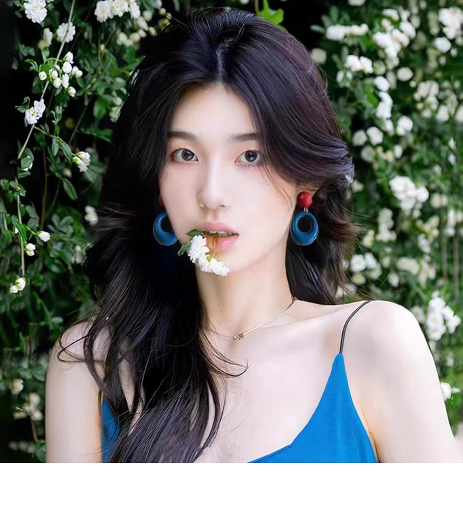 复古港风氛围圆圈撞色耳环女方圆脸适合的耳钉小众设计感夸张耳饰详情3