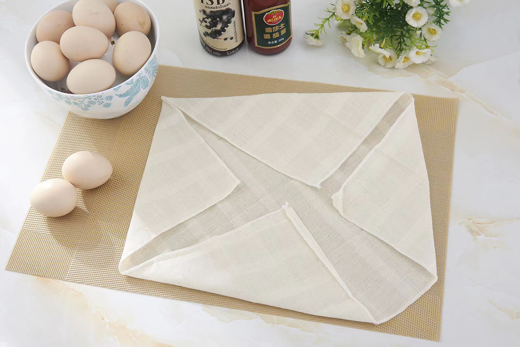 垫纸家用不粘蒸包子蒸饺蒸笼布屉布透气蒸馒头垫蒸笼纱布详情3