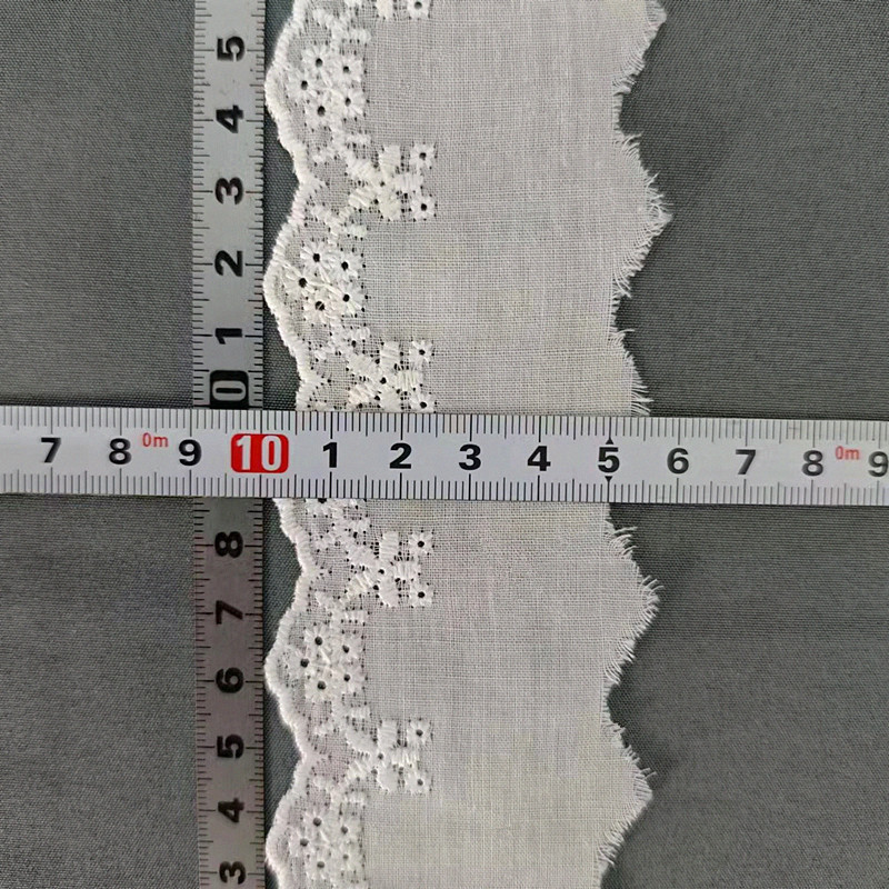 Wholesale of cotton embroidered lace, hollowed-out lace, embroidered skirt hem, clothing accessories, milk silk, perforated, barcode 2.5 pic 52