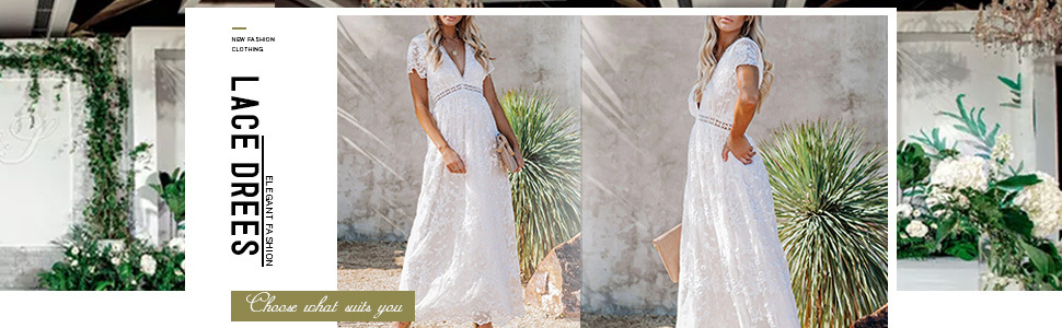 Summer lace crochet and cut-out long dress for women, European and American cross-border solid color style commuting solid color dress forwarding 611245 pic 27
