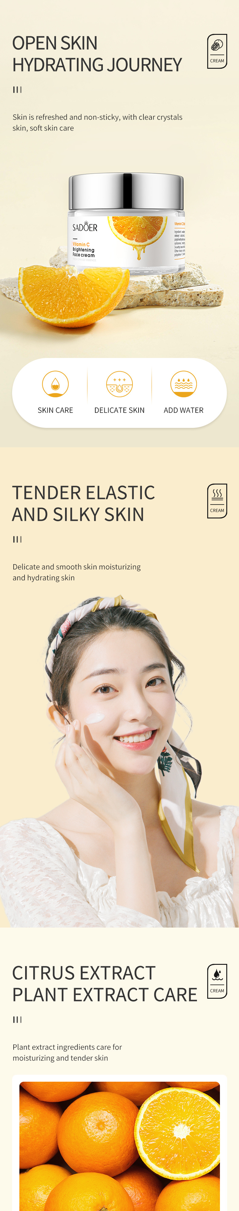 SADOER Vitamin C Aloe Vera Pomegranate Moisturizing 50g Cross-border foreign trade live wholesale pic 2