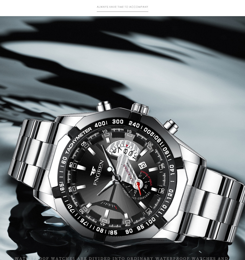 Fenzun waterproof non-mechanical watch, large dial watch, super large new calendar cross-border Shopee watch, creative technology pic 35