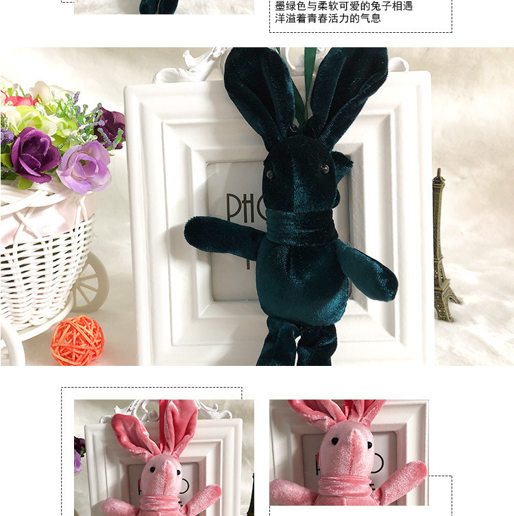 Wholesale of Korean plush Internet celebrity wish rabbit pendants, eternal flower bouquets, rabbit backpacks, keys, plush toys and accessories pic 17