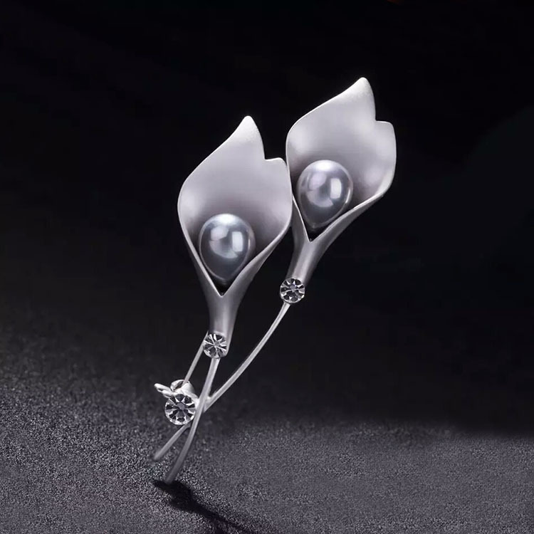 韩国新款高档珍珠胸针时尚风胸花水钻个性丝巾扣蝴蝶别针批发详情69
