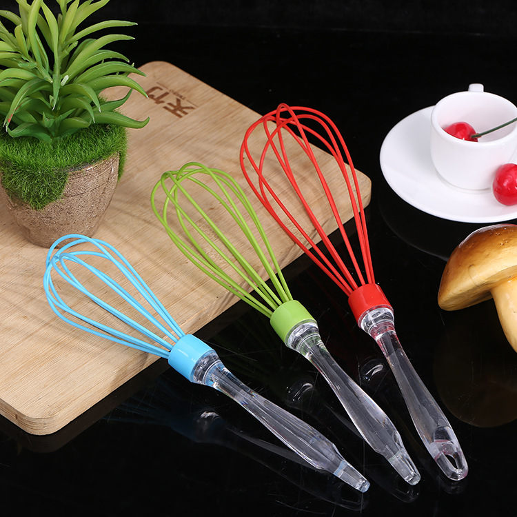 Kitchen DIY baking tools, colorful manual cream mixer and dough mixer, transparent handle egg beater manufacturer wholesale pic 3