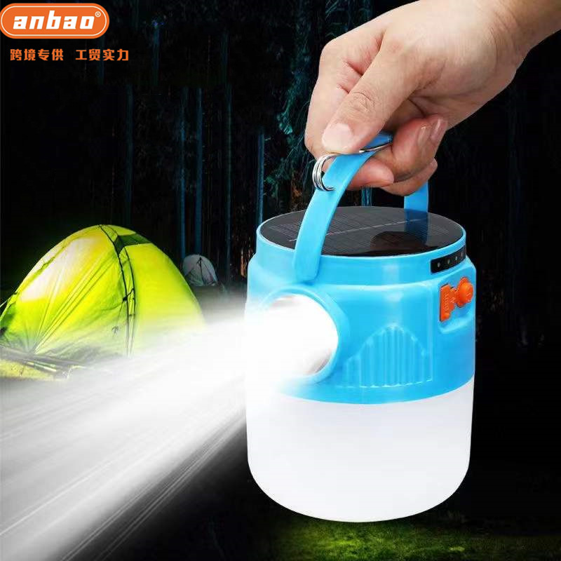 Rechargeable solar lamps for ultra-bright lighting, dormitory, household, street stalls, night markets, flashlights, ultra-bright bulbs wholesale pic 1