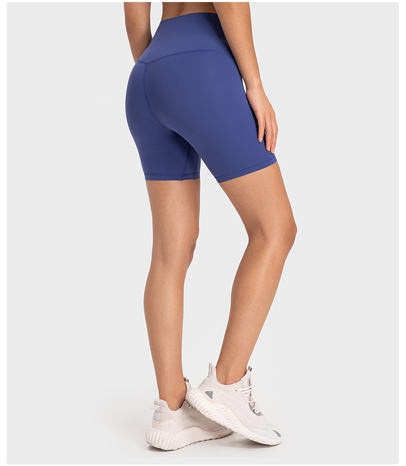 New nude-feel, no-embarrassment line solid color yoga shorts, double-sided brushed tight elastic sports and fitness three-inch pants for women pic 33