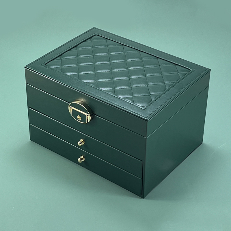 High-end jewelry box, household multi-layer drawer type anti-oxidation large-capacity earring, earrings and jewelry storage box pic 14