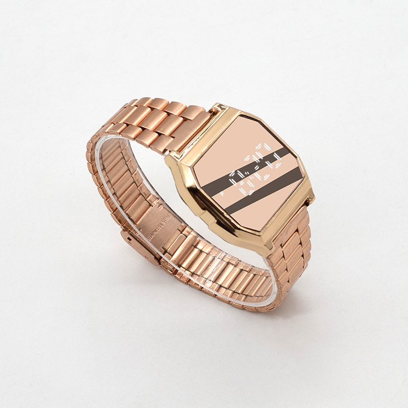 Factory direct sales of F91 metal steel band LED watch, square foreign trade fashionable electronic watch, touch watch for students, men and women pic 11