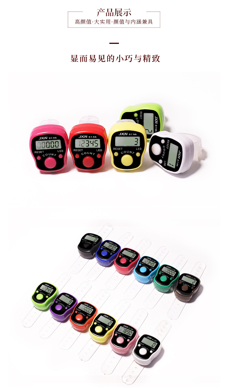 Finger electronic counter, LED luminous ring, mini counter, manual counter, pedestrian flow counter pic 7