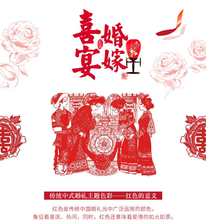 Wedding four-piece set, red pure cotton 100s simple wedding room multi-piece set, big red embroidered wedding and wedding bedding pic 2