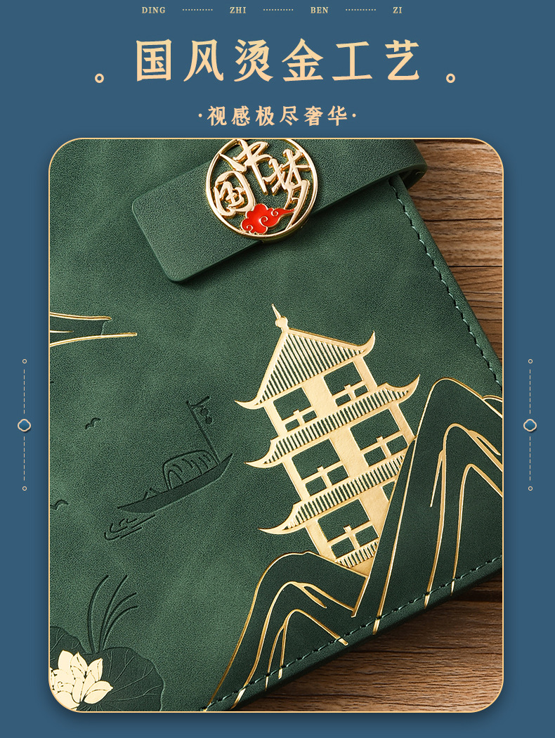 Business A5 National Trend Notebook Gift Box Set Customized retro exquisite cultural and creative ancient-style notebook can be printed with logo pic 16
