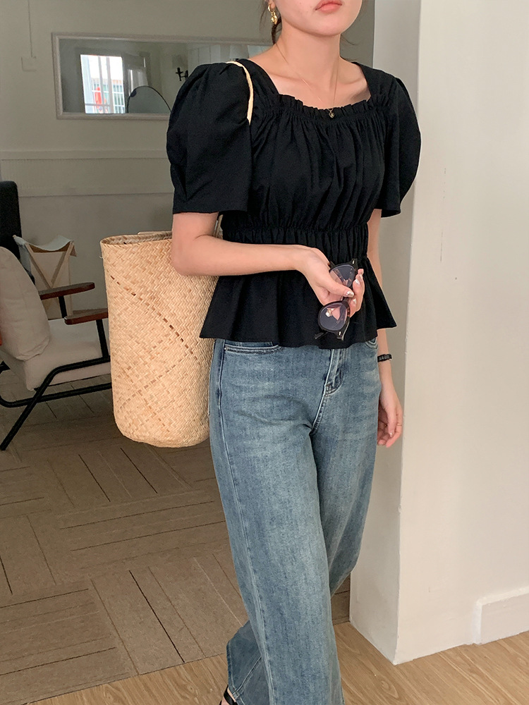 Korean chic washed cotton jeans for women 2023 summer new style narrow stretch wide-leg pants pic 28